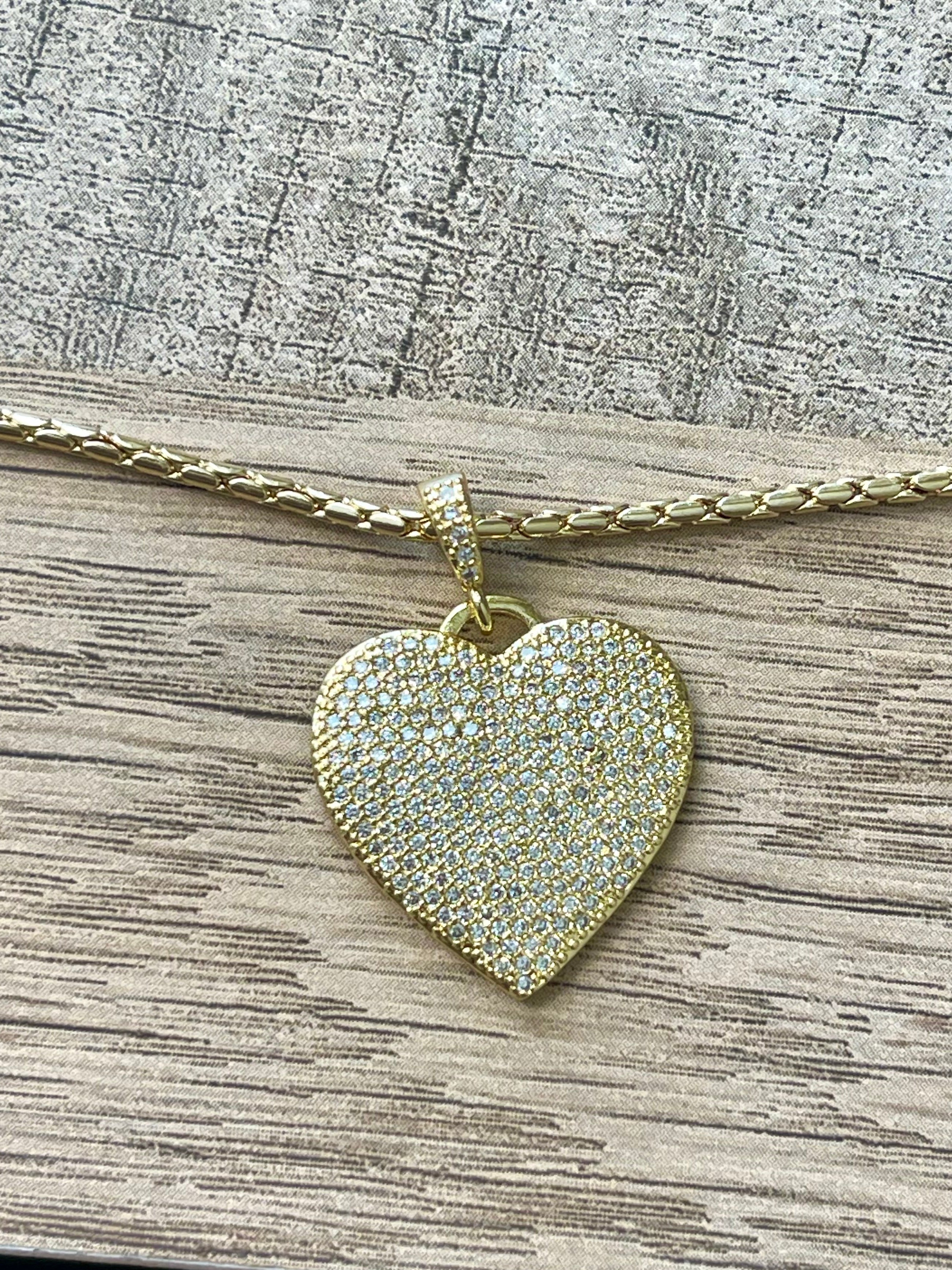 Pave Heart Classic Necklace