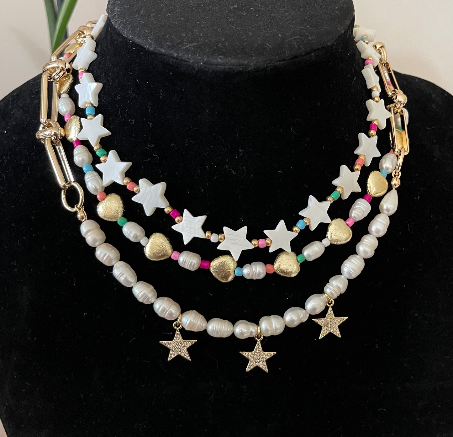 Shelly Stars Necklace