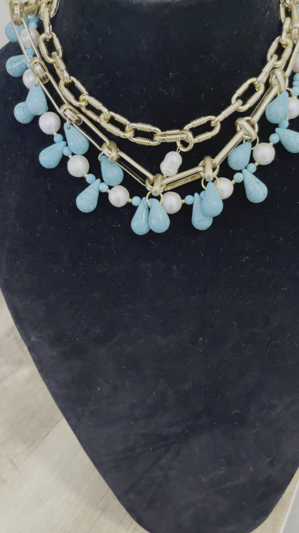 Turquoise Love Necklace (Dyed Howlite)