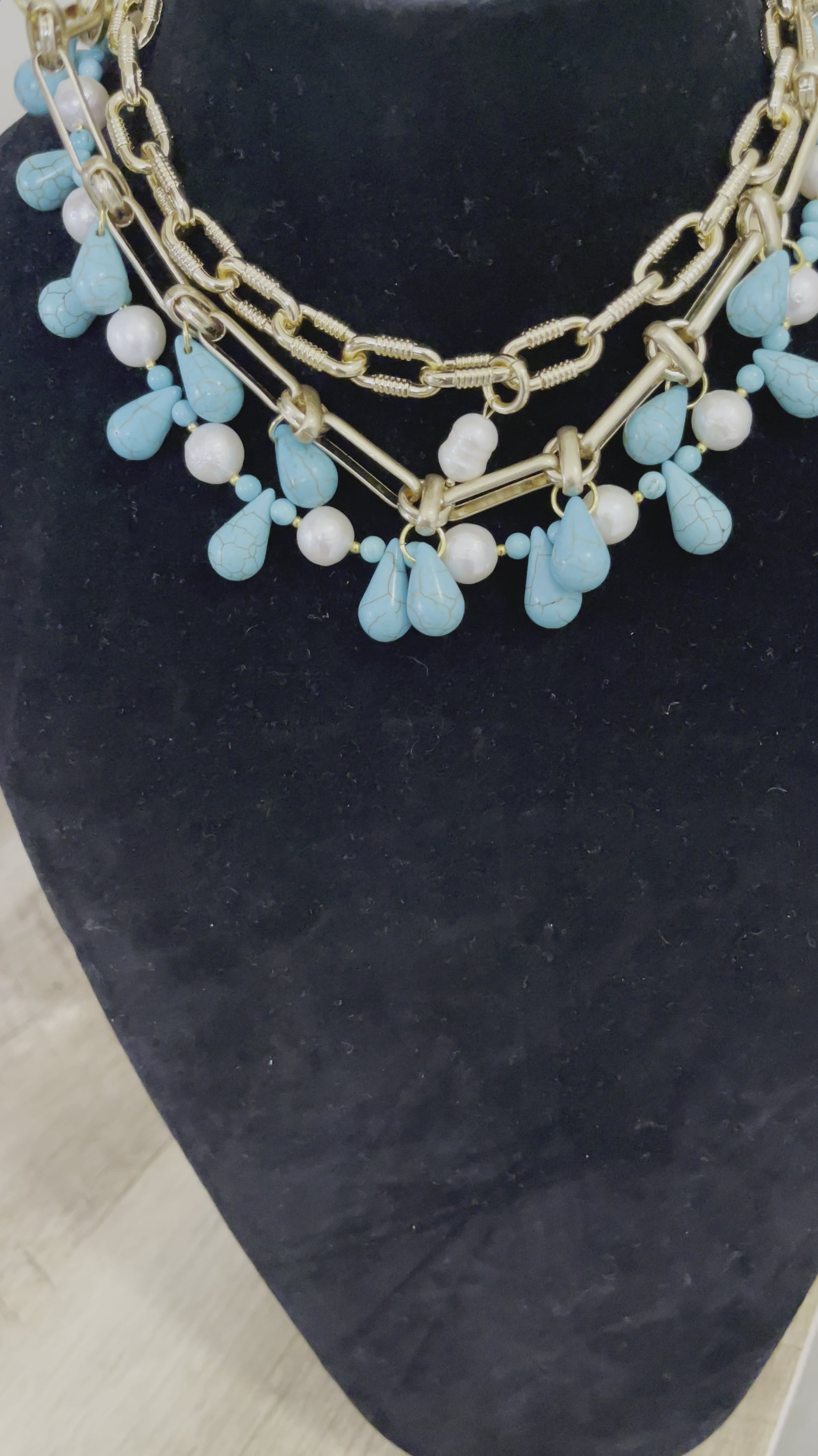 Turquoise Love Necklace (Dyed Howlite)