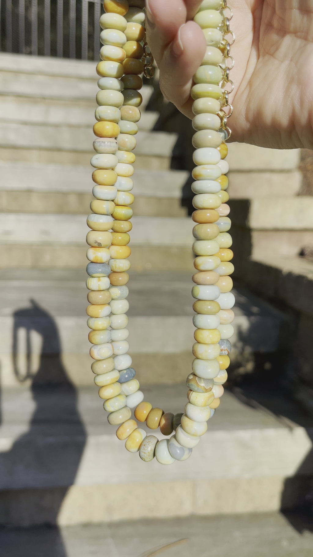 Harvest Moon Opal Necklace in 2 Options: Large Beads or Smaller Beads