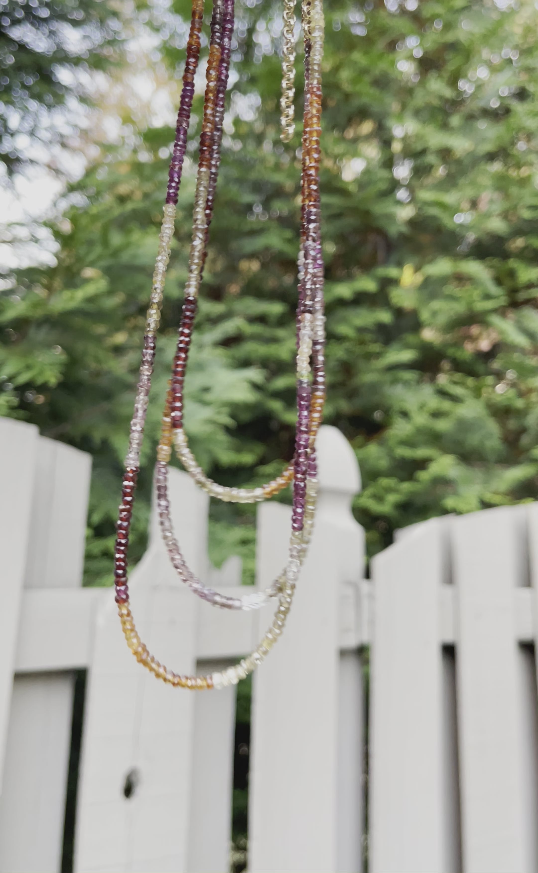 Tundra Sapphire Necklaces: 3 Lengths 16” 18” and 19” with extender chains on all 3